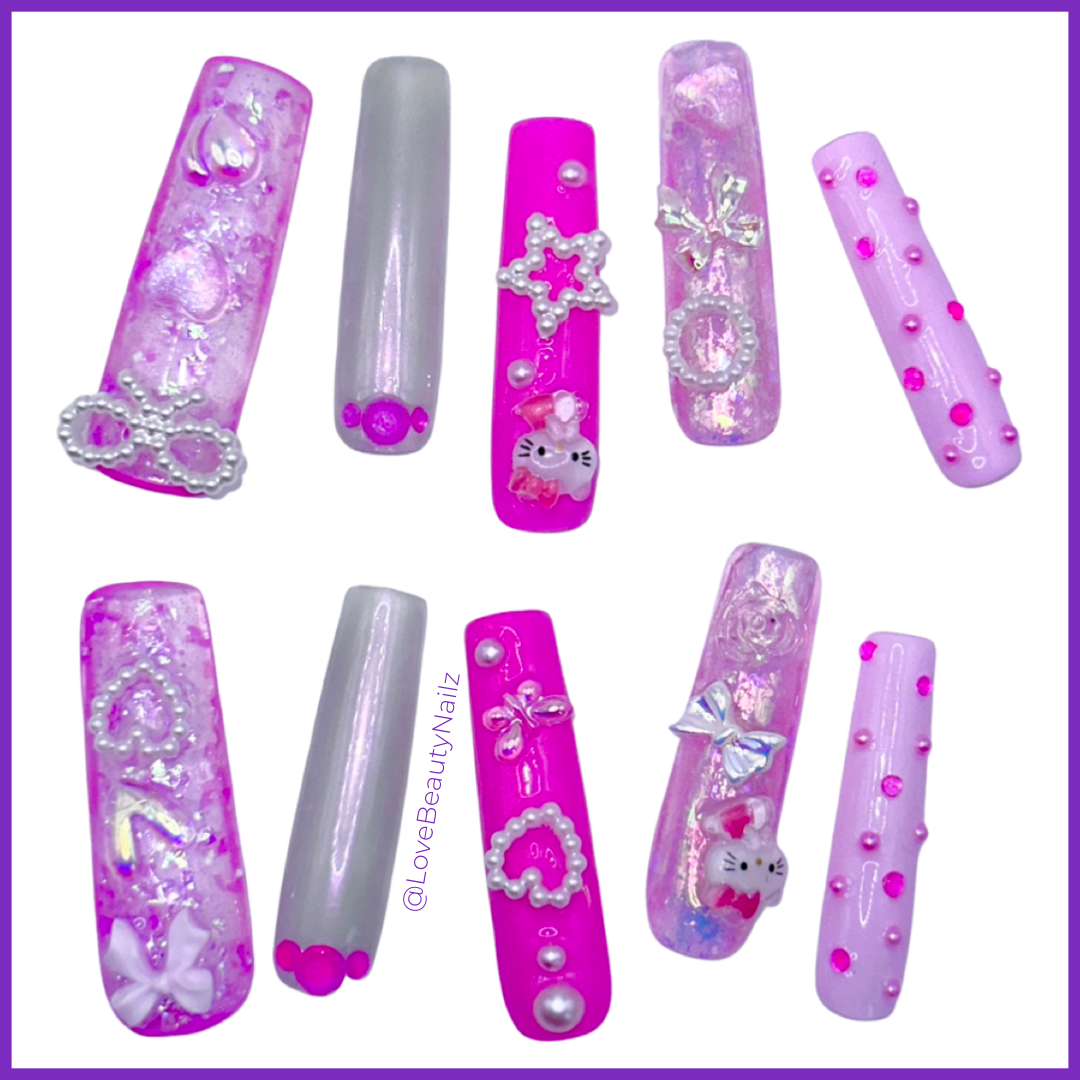 Pink Hello Kitty Press-On Nails